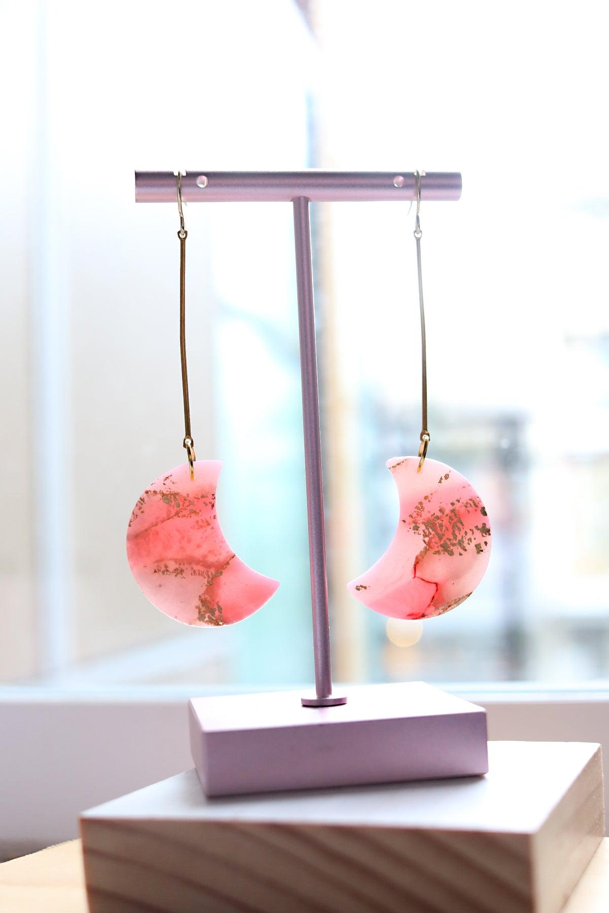 Sea of Tranquility Moons in Rose Quartz - Petal & Posy