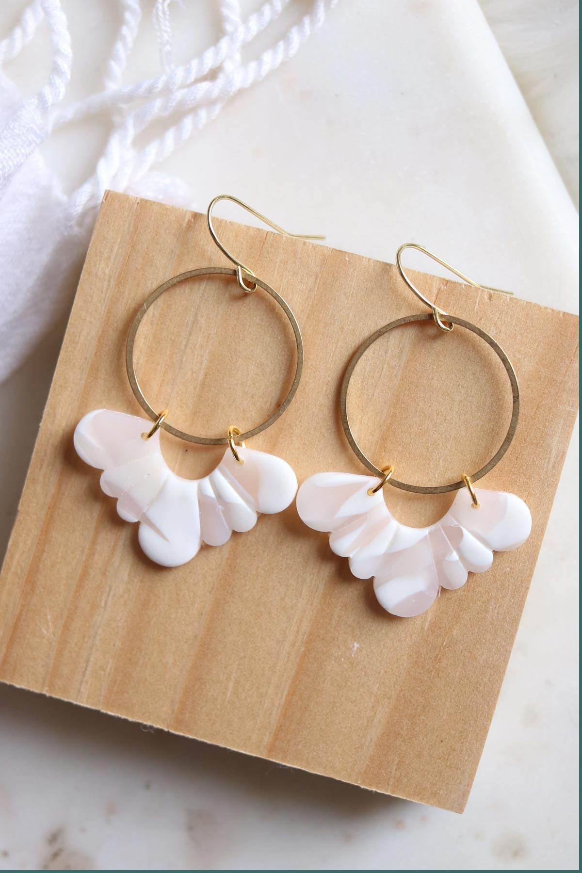 Flutter Hoops in Scattered White | Core Collection - Petal & Posy