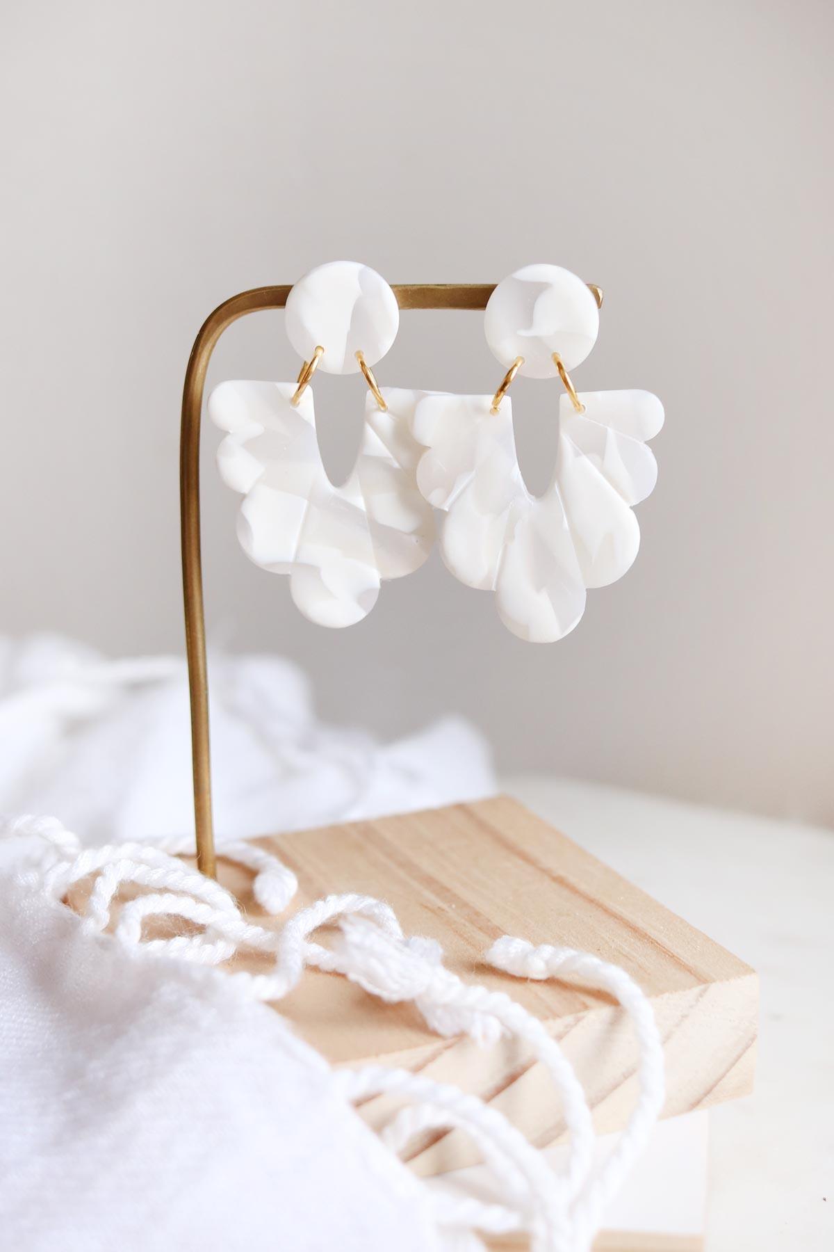 Guardian Earrings - White - Petal & Posy