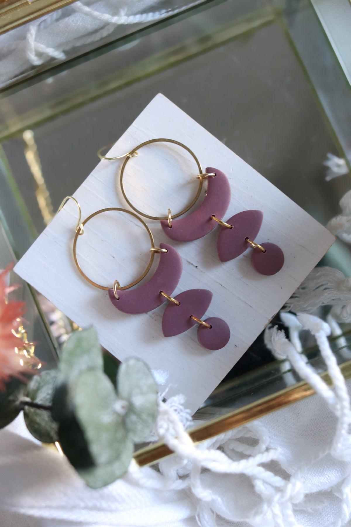 Moon Cycle Earrings | Signature Colours | Choose Your Shade - Petal & Posy