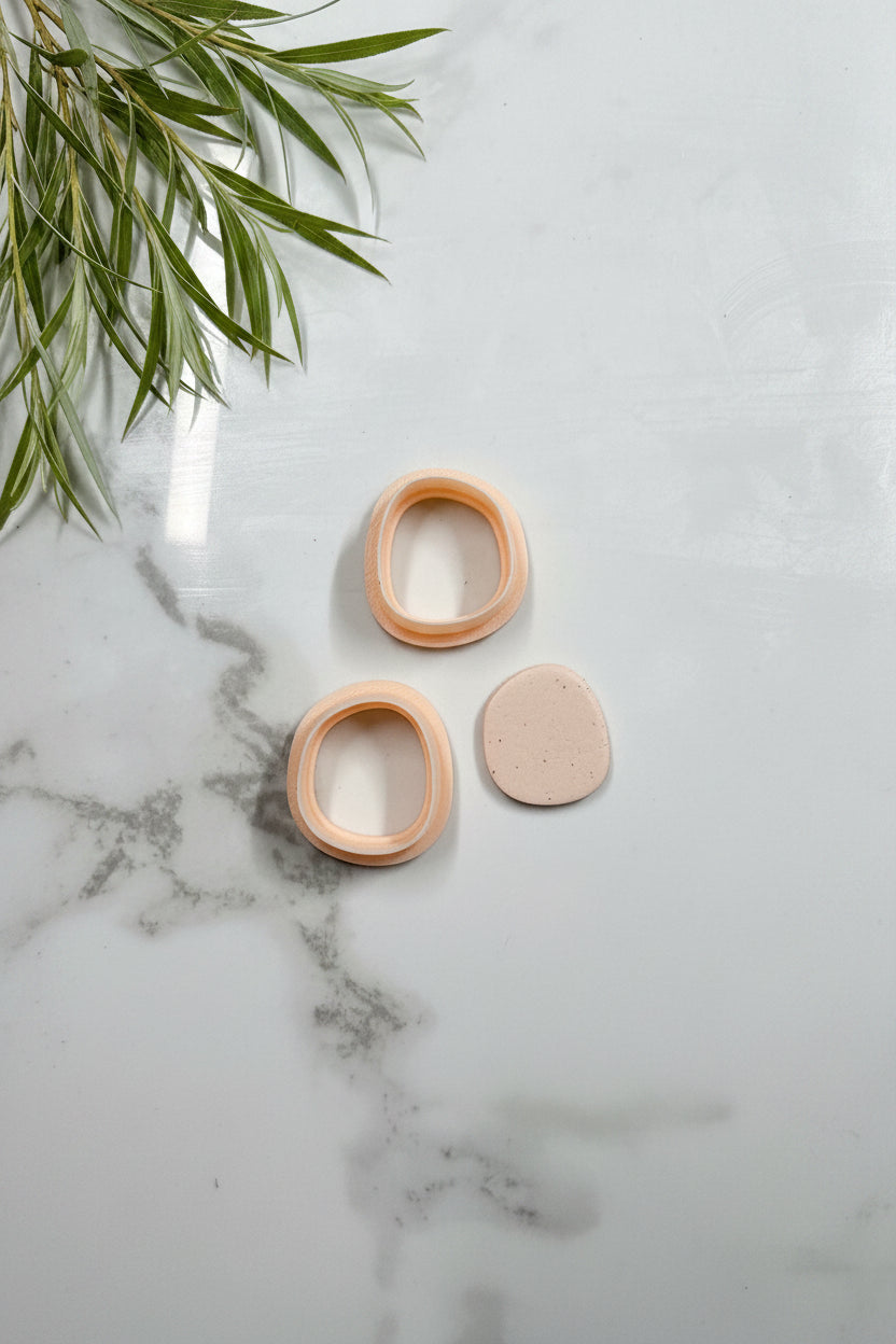 Small Soft Organic Pebble Polymer Clay Cutter Set