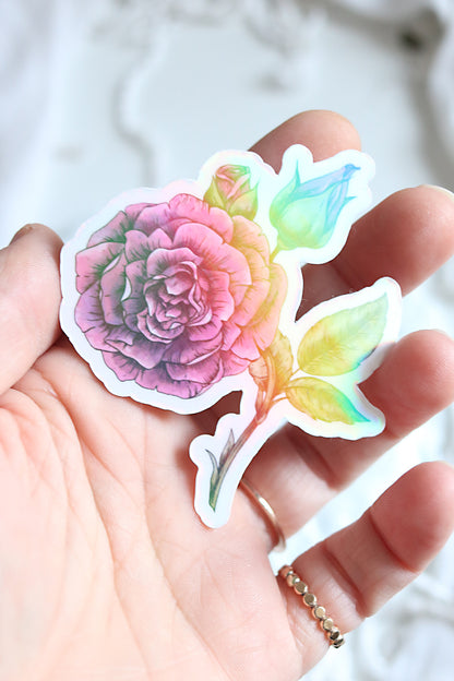 Holographic Vinyl Stickers | Choose Your Birth Flower