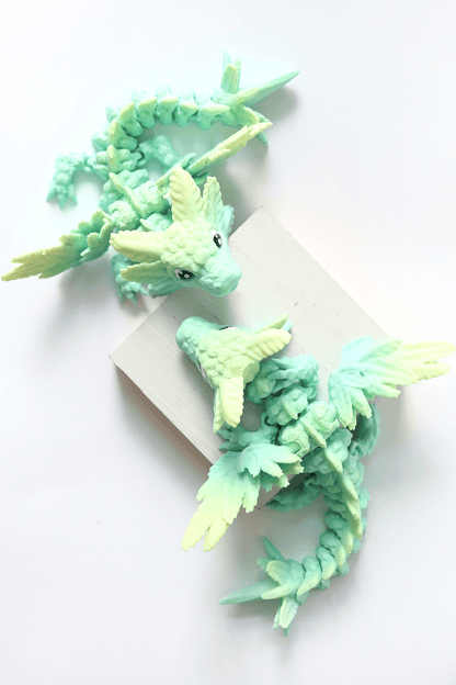 3D Printed Winged Axolotl Dragon in Banana