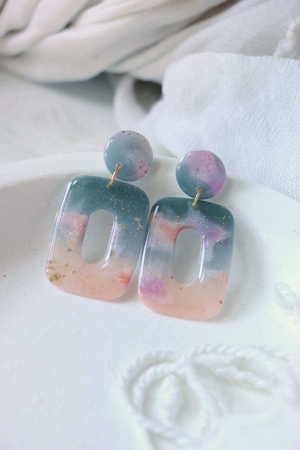 Azure Oasiz Polymer Clay Earrings