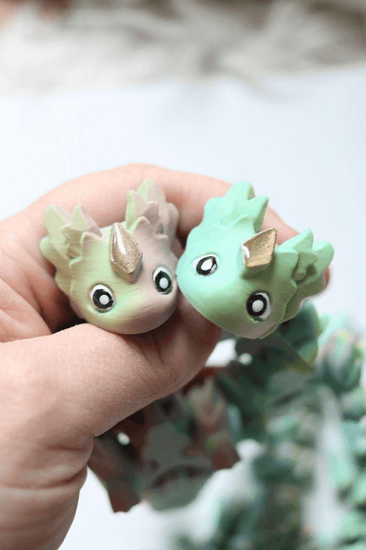 3D Printed Gem Axolotl Fidget Pet in Misty Mint