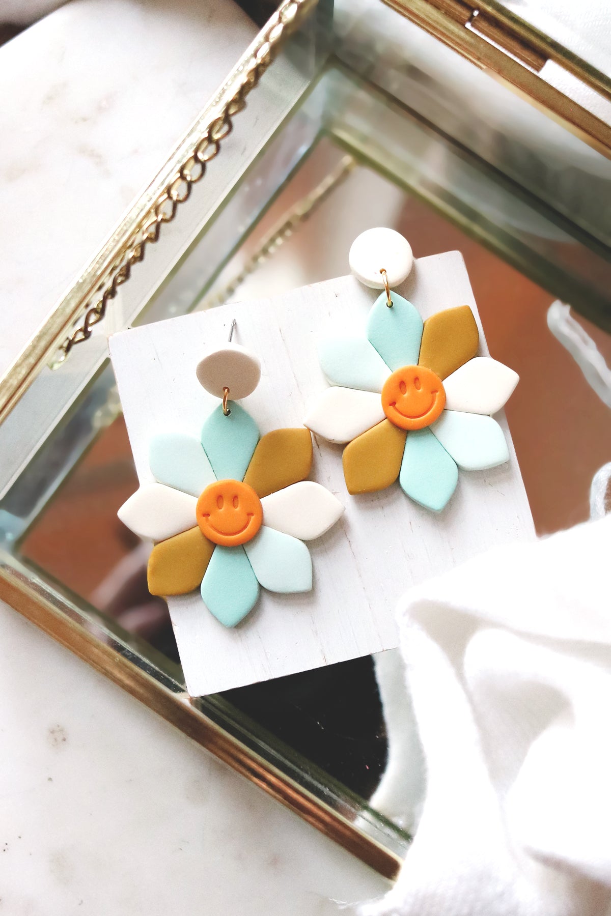 Happy Days Polymer Clay Flower Earrings