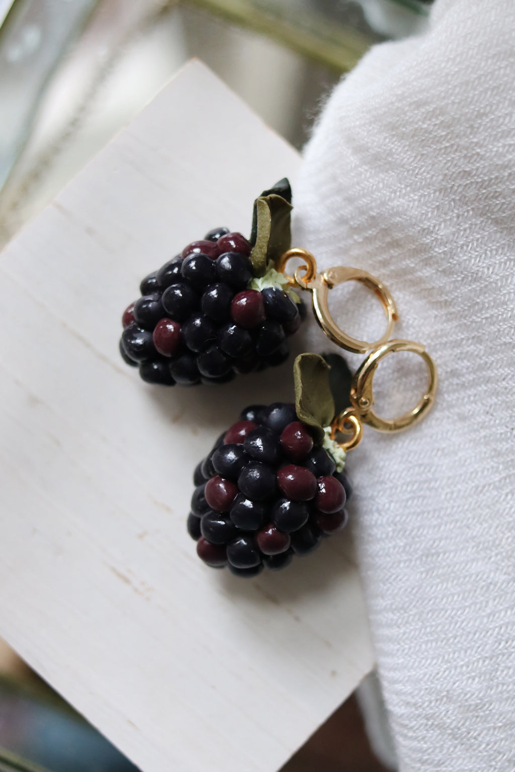 Blackberry Polymer Clay Earrings