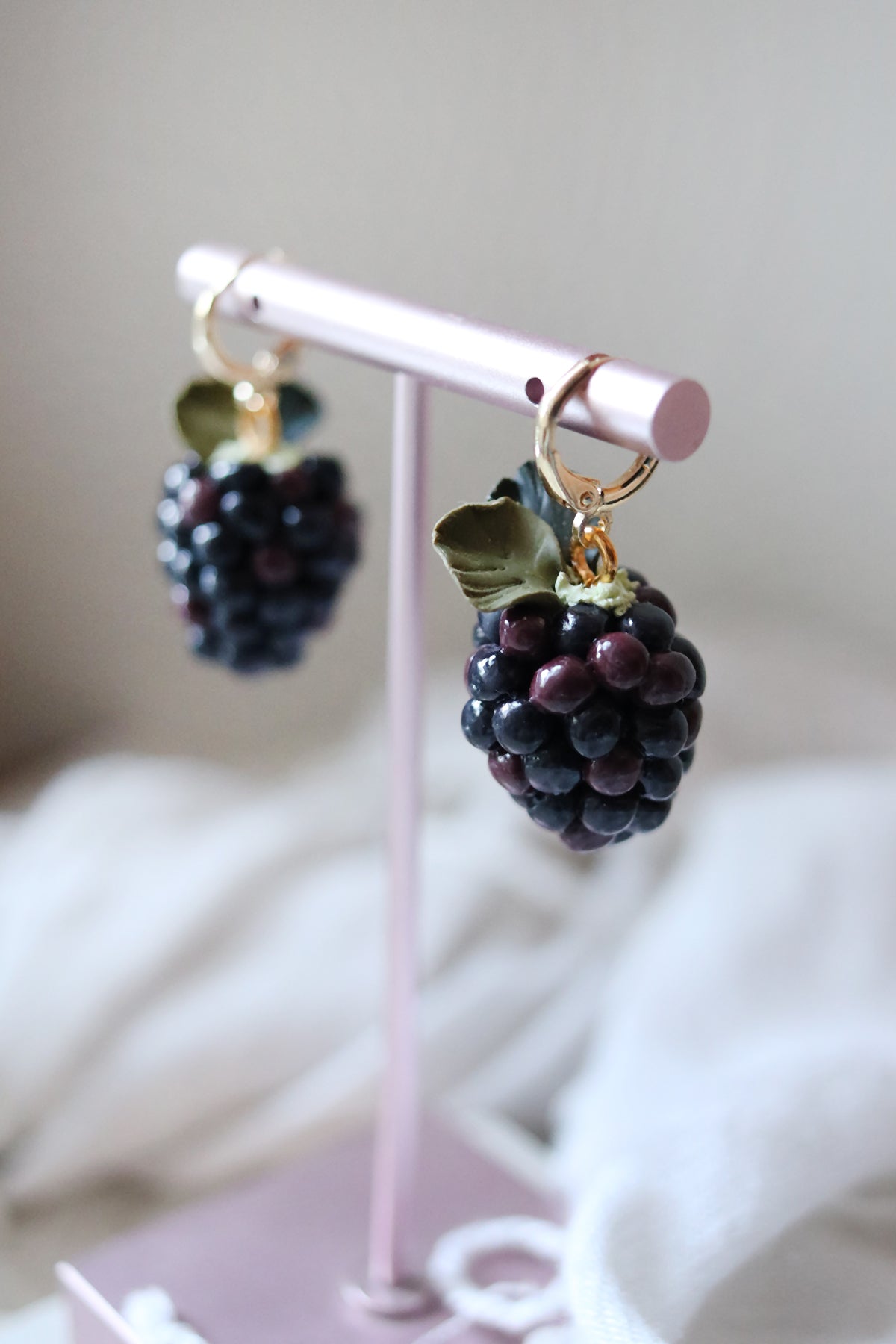 Blackberry Polymer Clay Earrings