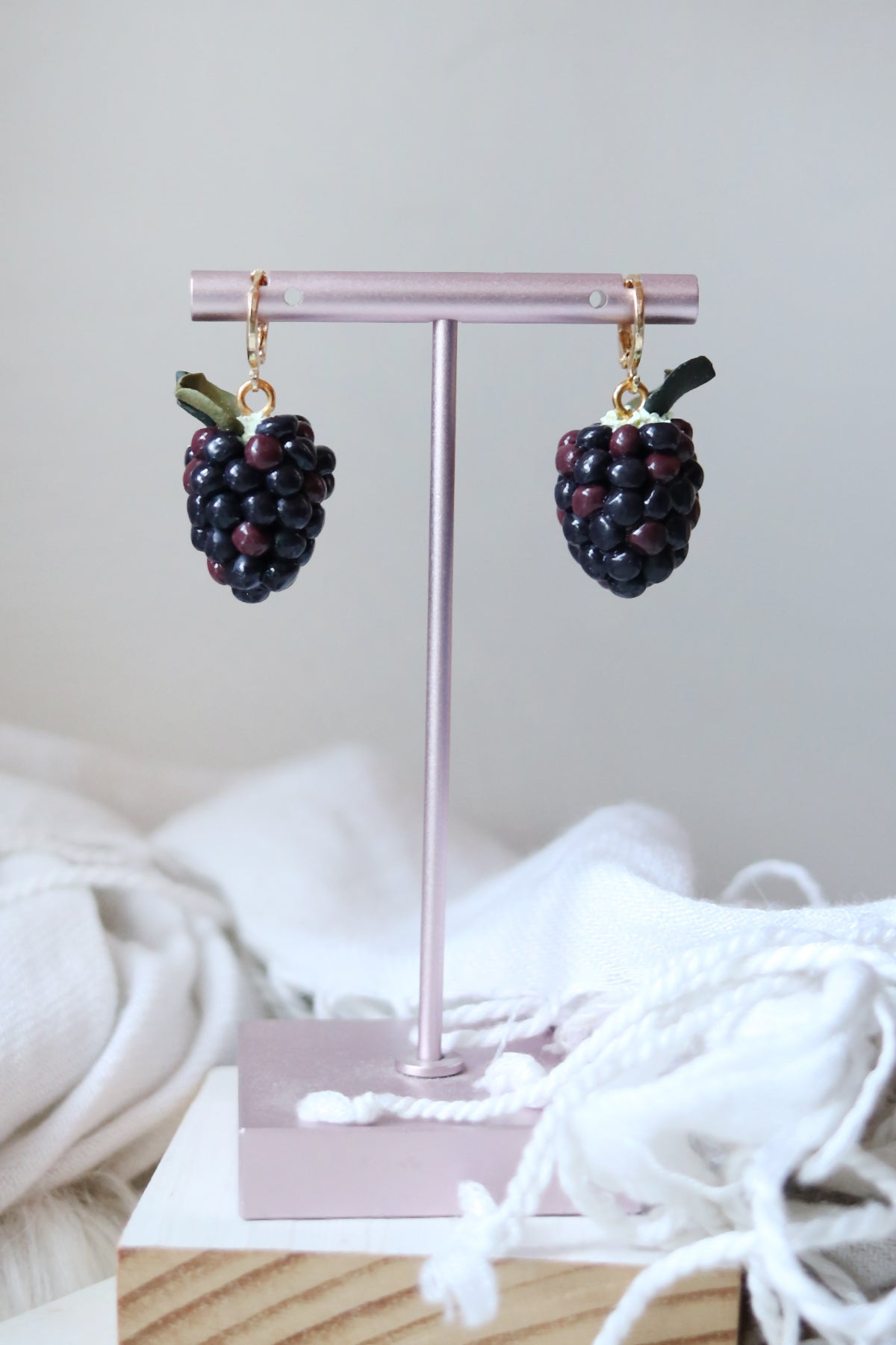 Blackberry Polymer Clay Earrings