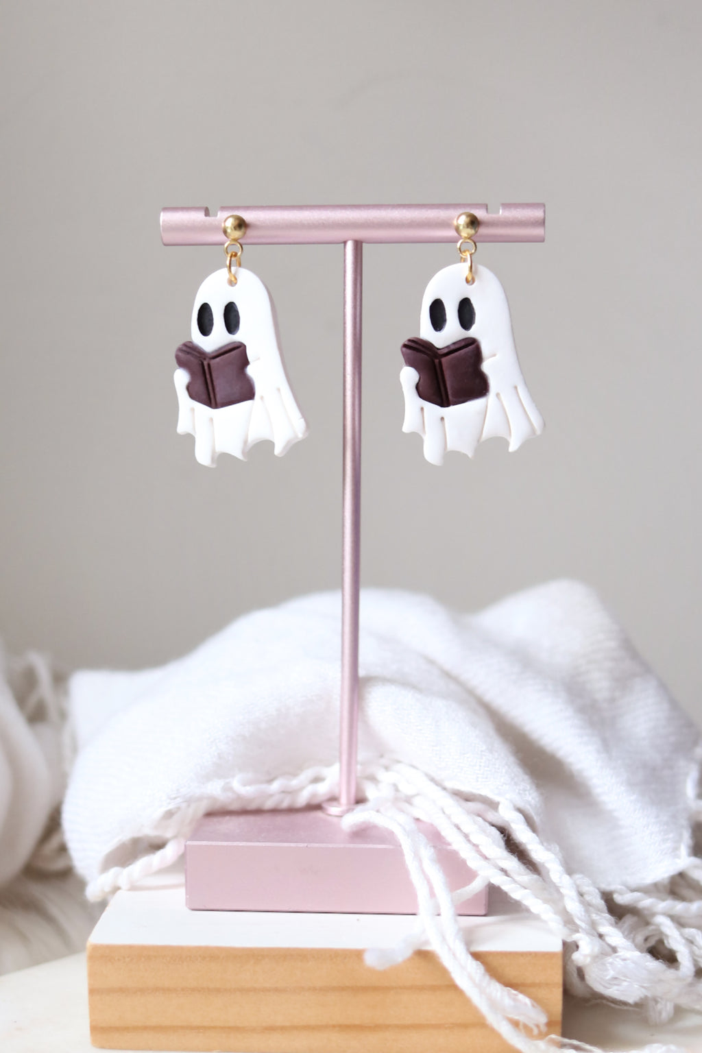 Hot Ghosts Read Boooks Polymer Clay Book Earrings