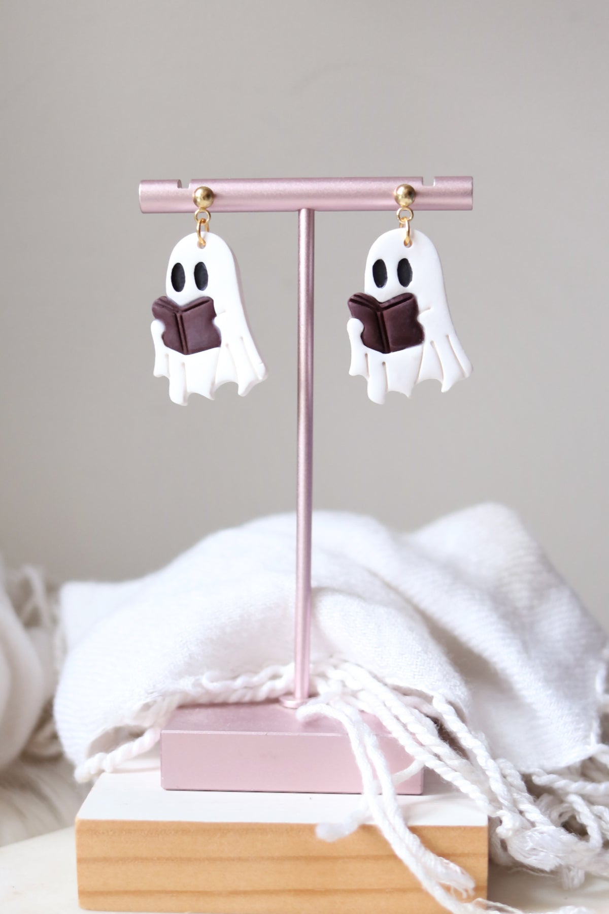 Hot Ghosts Read Boooks Polymer Clay Book Earrings