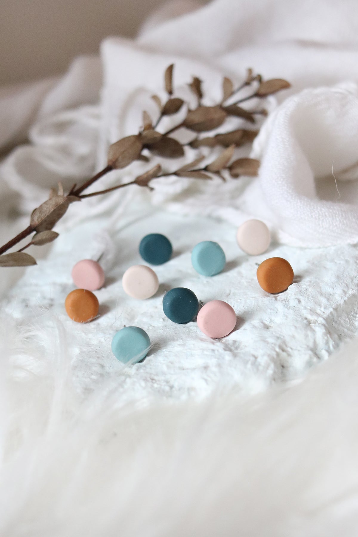 Button Stud Earrings | Choose Your Colour