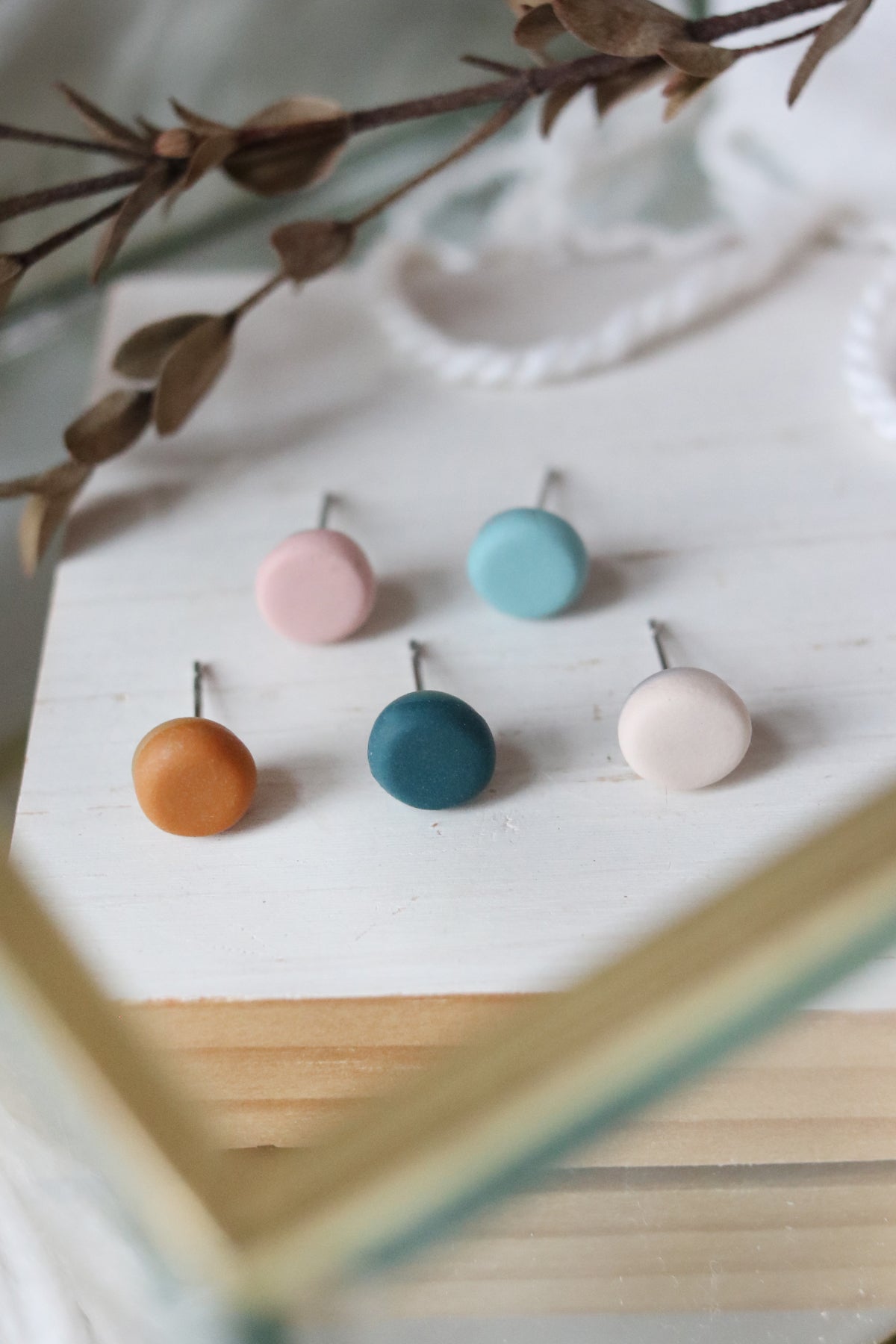 Button Stud Earrings | Choose Your Colour