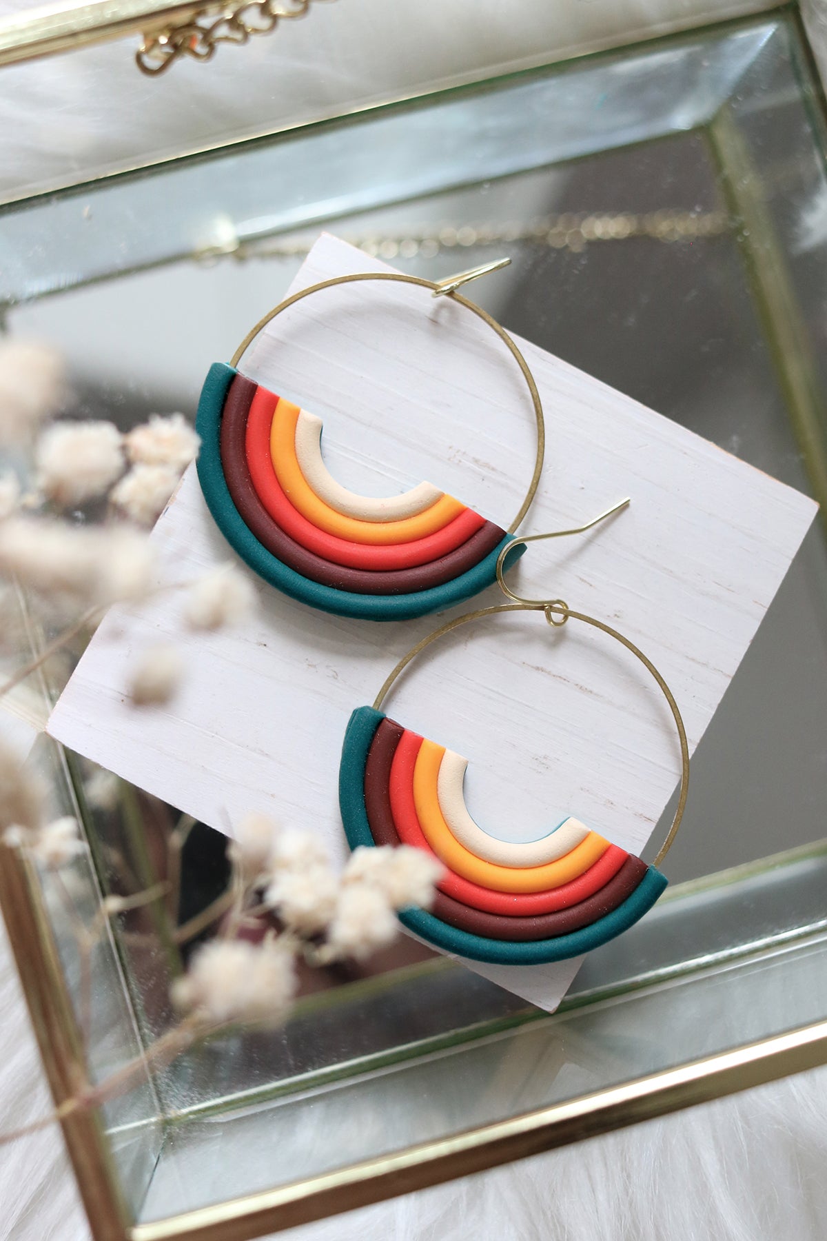 Carry On Polymer Clay Hoop Earrings