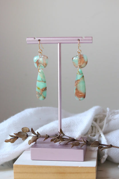 Chrysoprase Polymer Clay Earrings