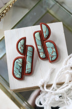 Climbing Canyon Turquoise Polymer Clay Statement Stud Earrings
