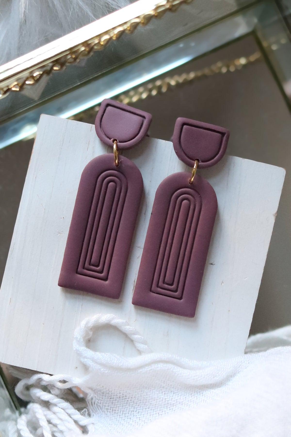 Column Polymer Clay Earrings | Choose Your Colour - Petal & Posy