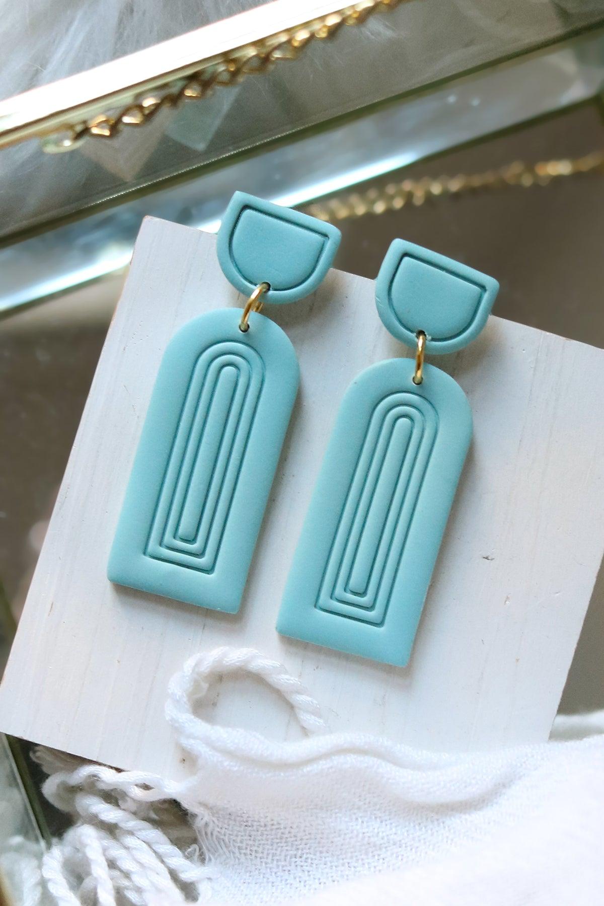 Column Polymer Clay Earrings | Choose Your Colour - Petal & Posy