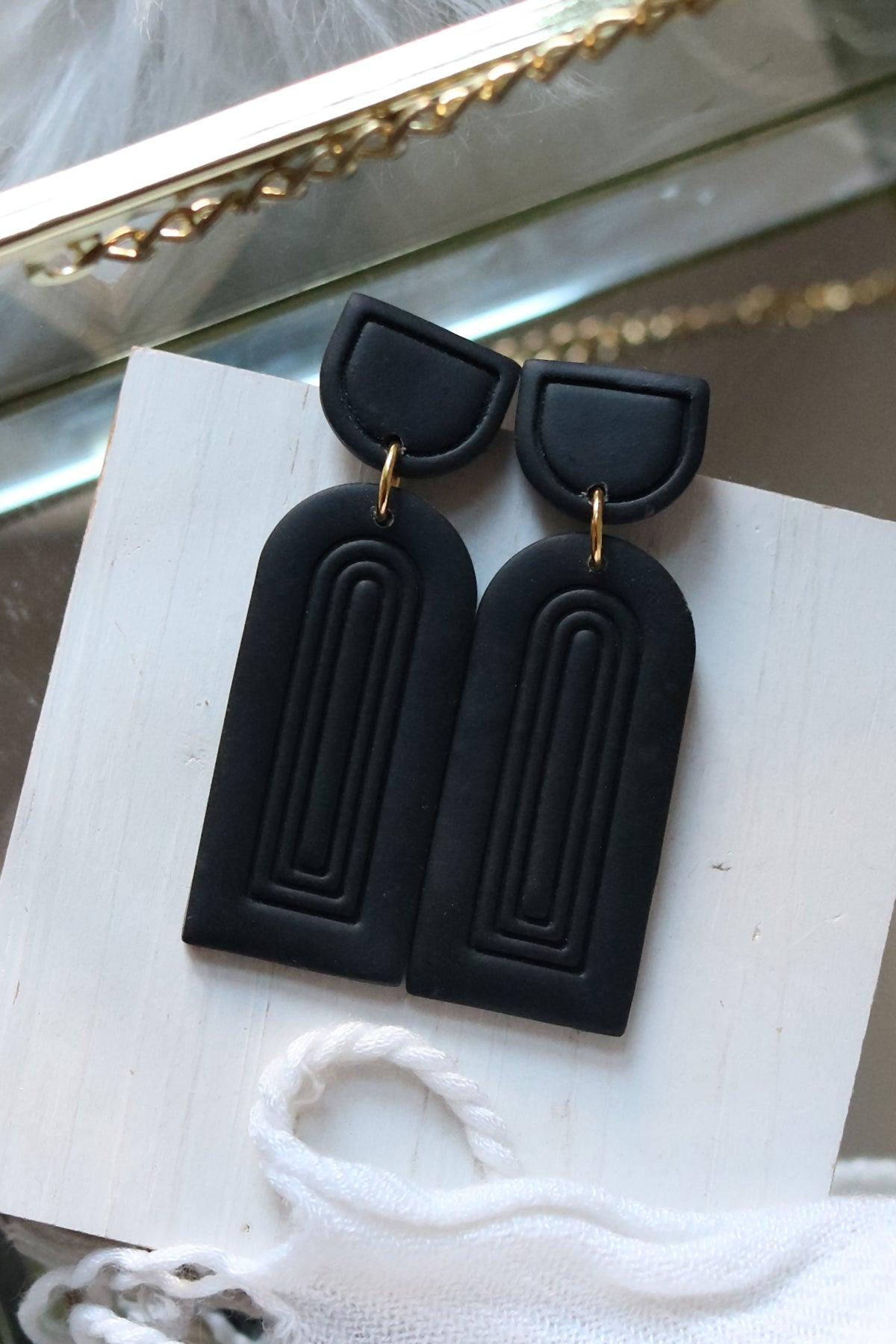 Column Polymer Clay Earrings | Choose Your Colour - Petal & Posy