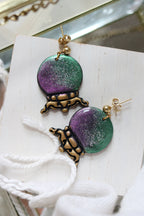 Crystal Ball Polymer Clay Earrings