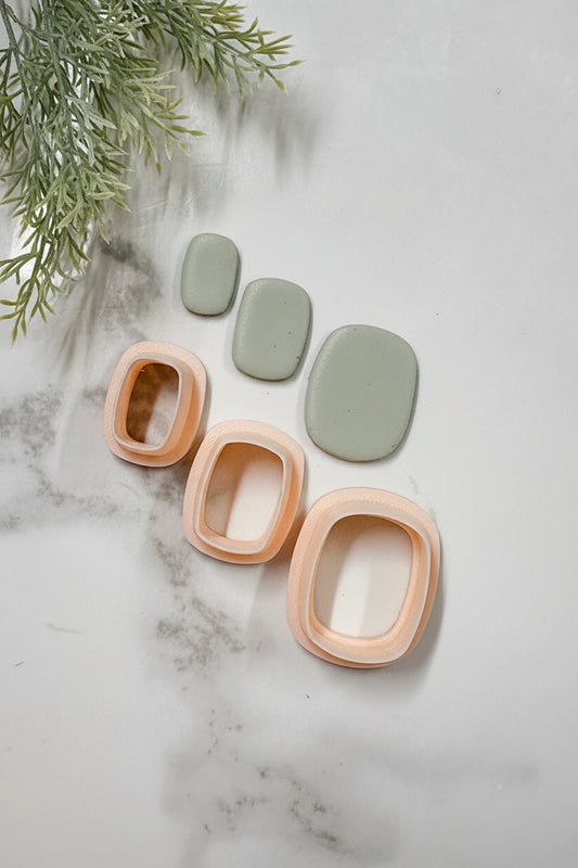 Cushion Cut Rectangle Polymer Clay Cutter Trio Set