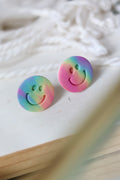 Dazed and Confused Polymer Clay Happy Face Studs