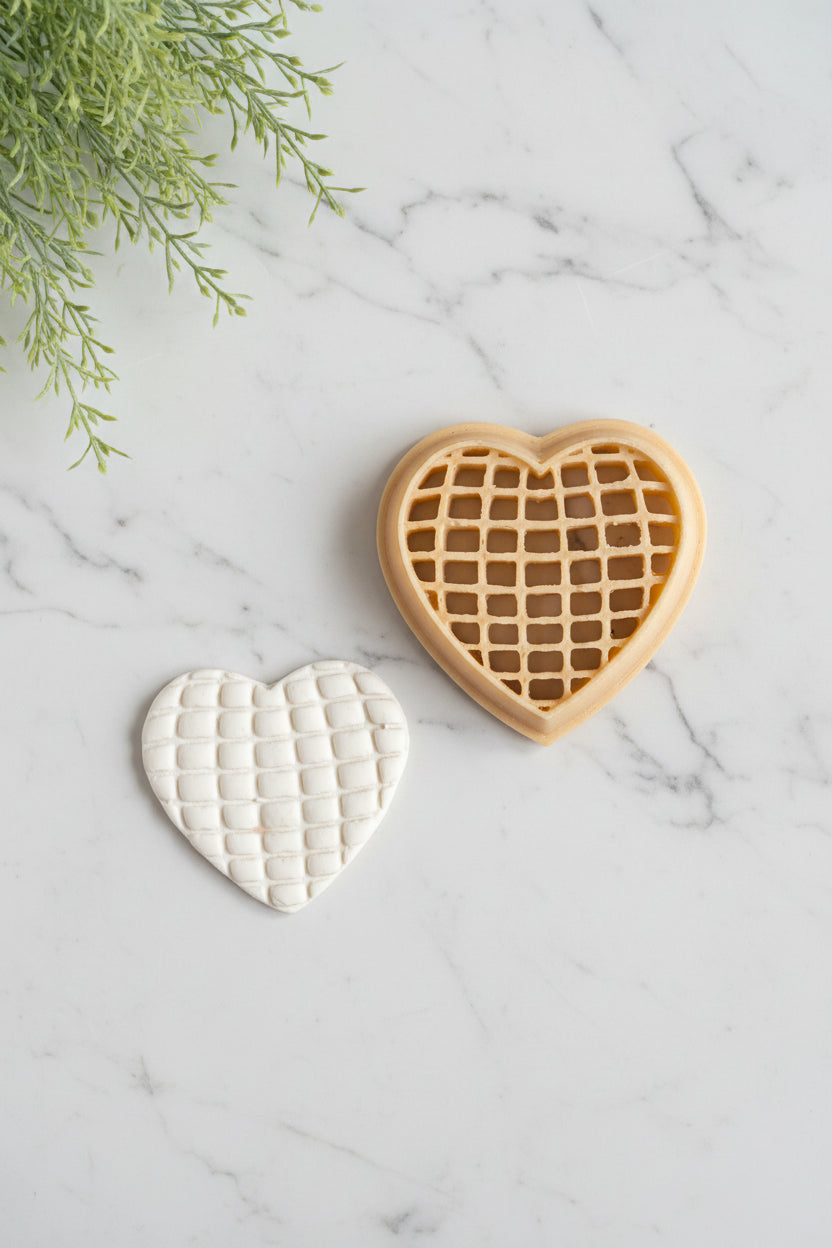 Disco Ball Heart Polymer Clay Earring Cutter