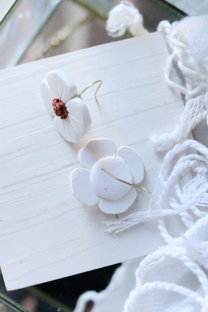 Dogwood Flower Polymer Clay Earrings