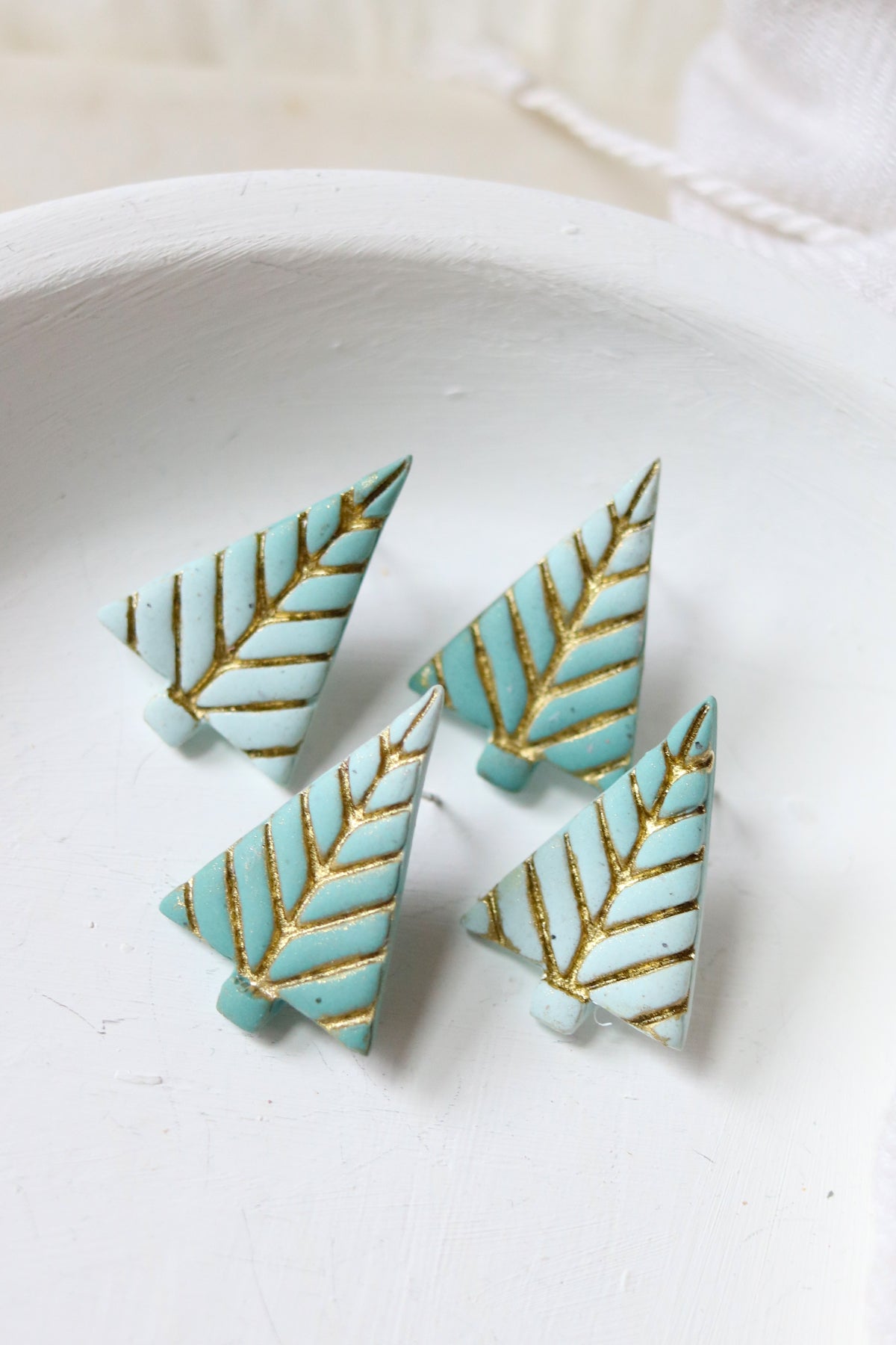 Evergreen Polymer Clay Stud Earrings