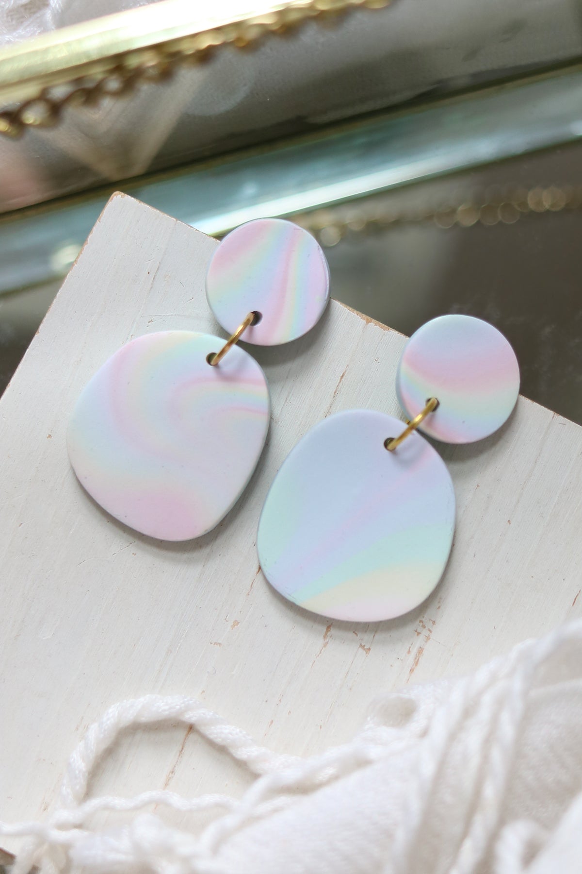 Dream Sequence Pastel Rainbow Polymer Clay Earrings