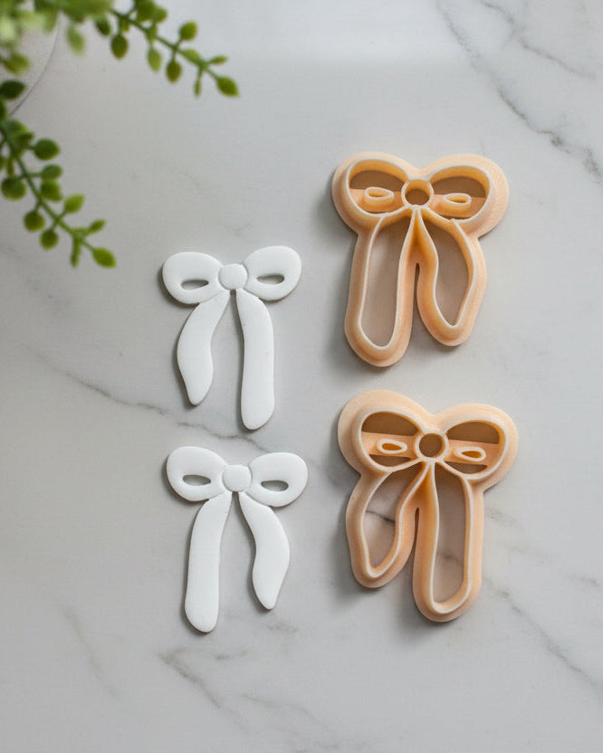 Bow-shaped polymer clay cutters for earrings and jewelry