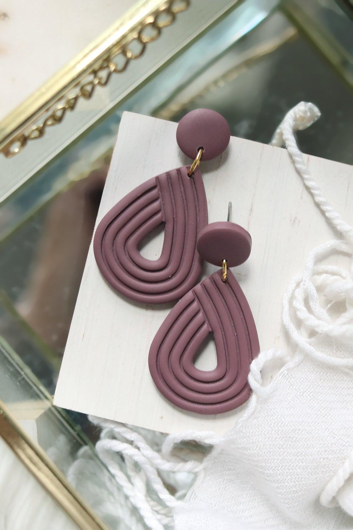 Ellipse Polymer Clay Earrings | Choose Your Colour - Petal & Posy