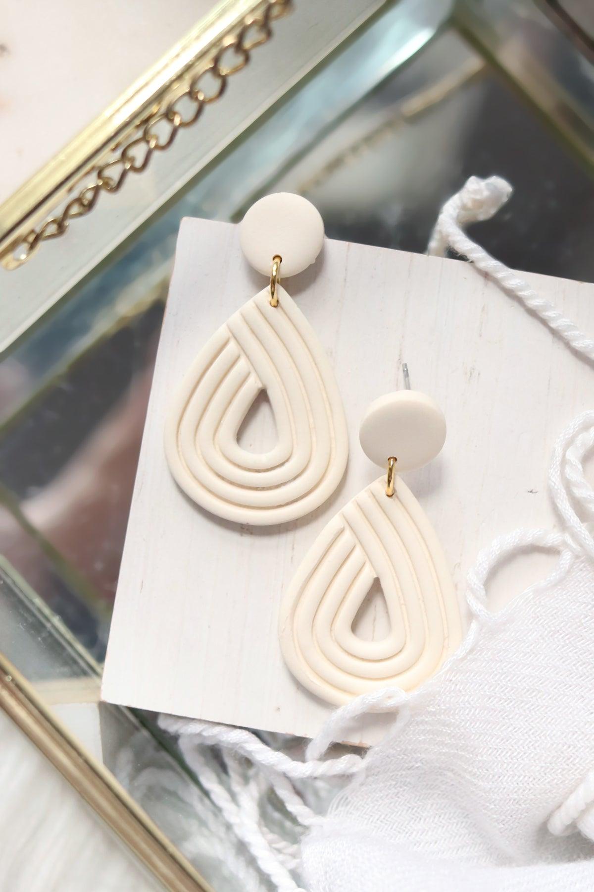 Ellipse Polymer Clay Earrings | Choose Your Colour - Petal & Posy