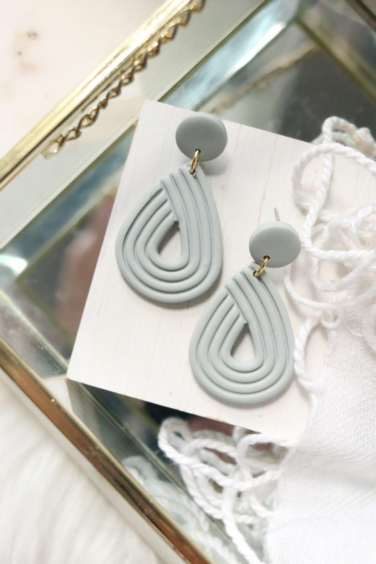 Ellipse Polymer Clay Earrings | Choose Your Colour - Petal & Posy