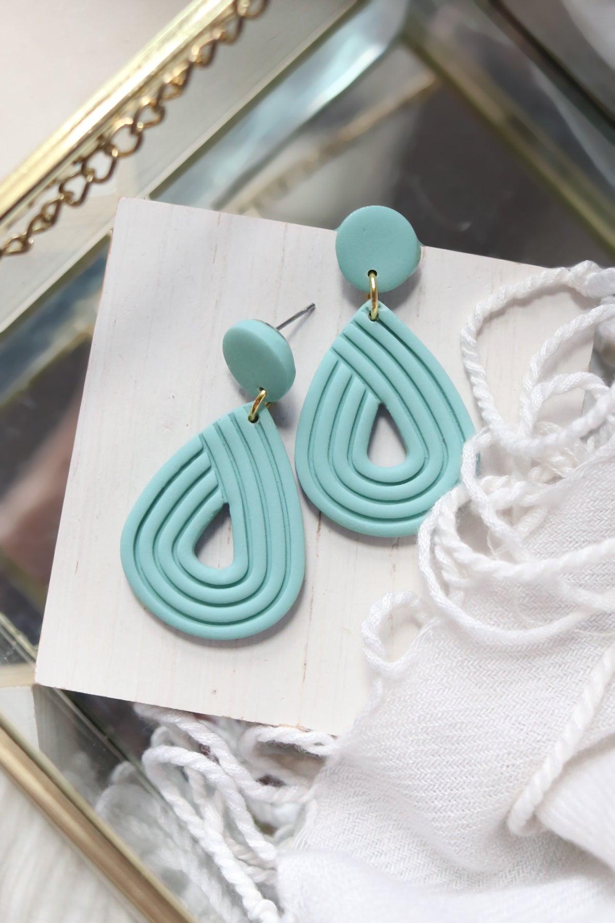 Ellipse Polymer Clay Earrings | Choose Your Colour - Petal & Posy