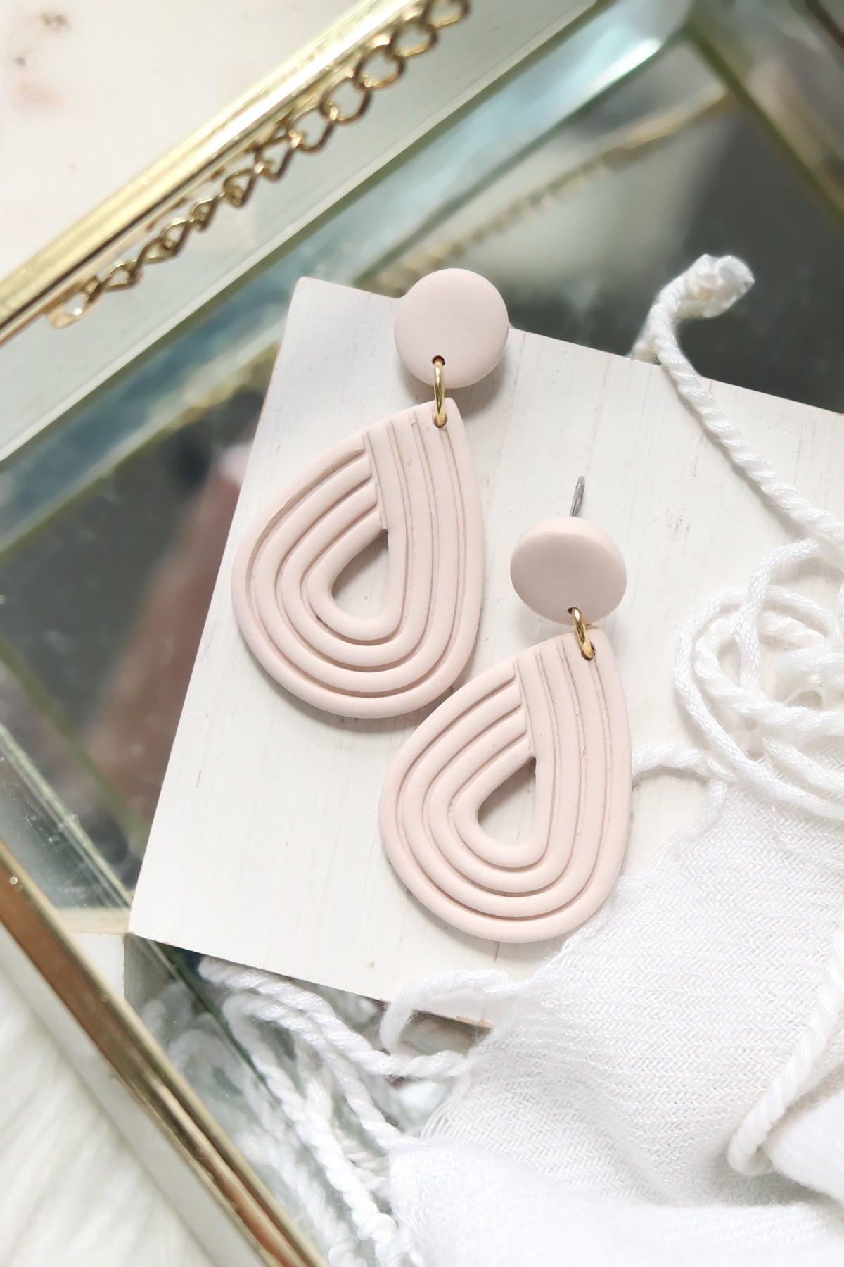 Ellipse Polymer Clay Earrings | Choose Your Colour - Petal & Posy