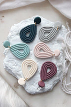 Ellipse Polymer Clay Earrings | Choose Your Colour - Petal & Posy
