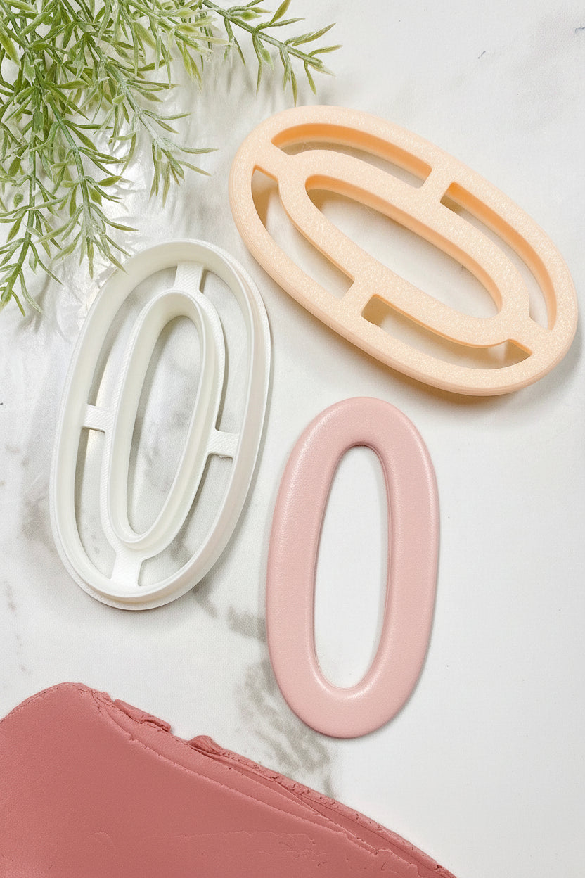 Long Oval Polymer Clay Cutter - Petal & Posy