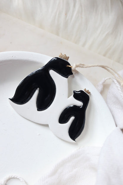 Emperor Penguins Polymer Clay Ornament
