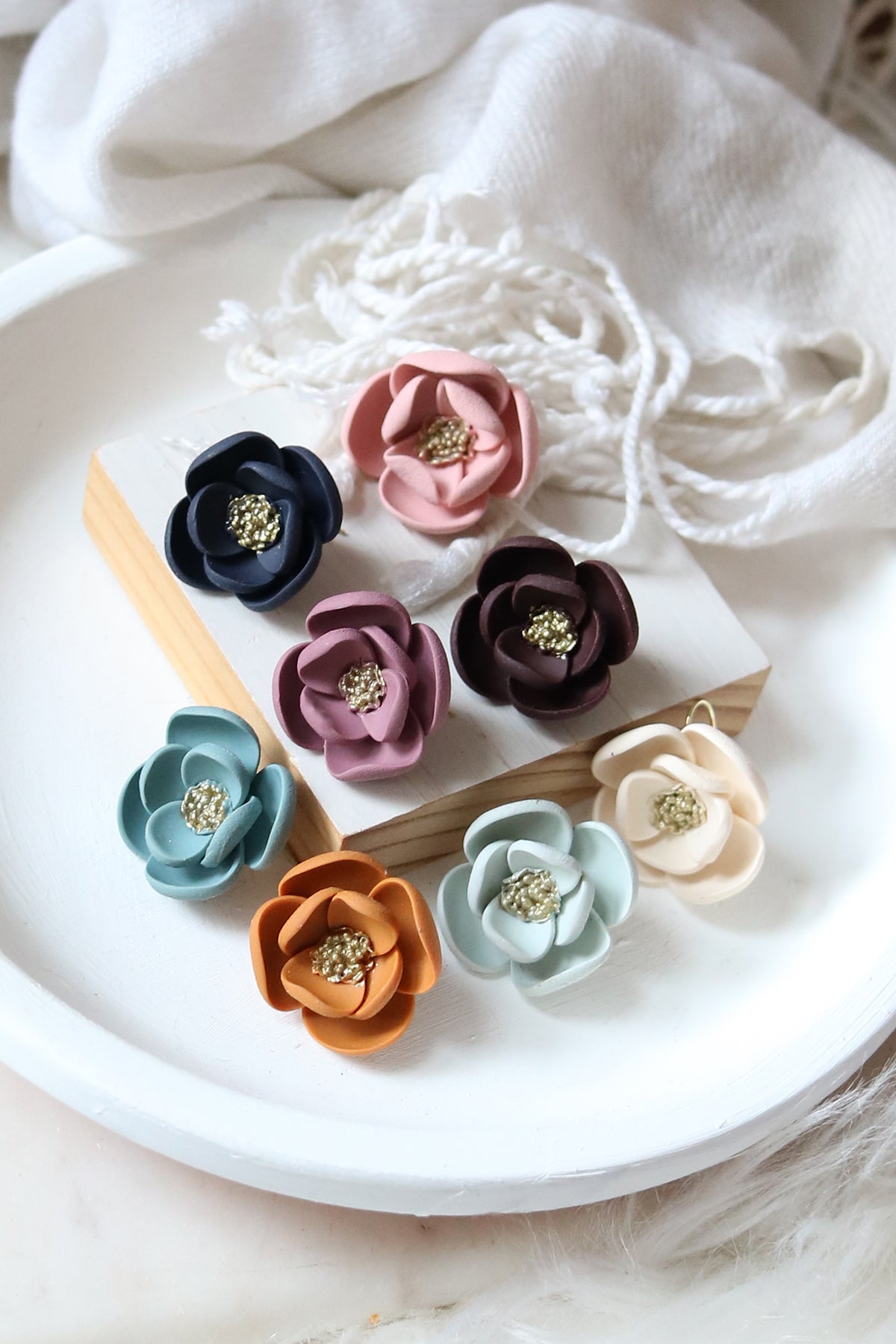 Petal & Posy Bloom Earrings with colorful floral design, hook style jewelry for elegant fashion accessories.