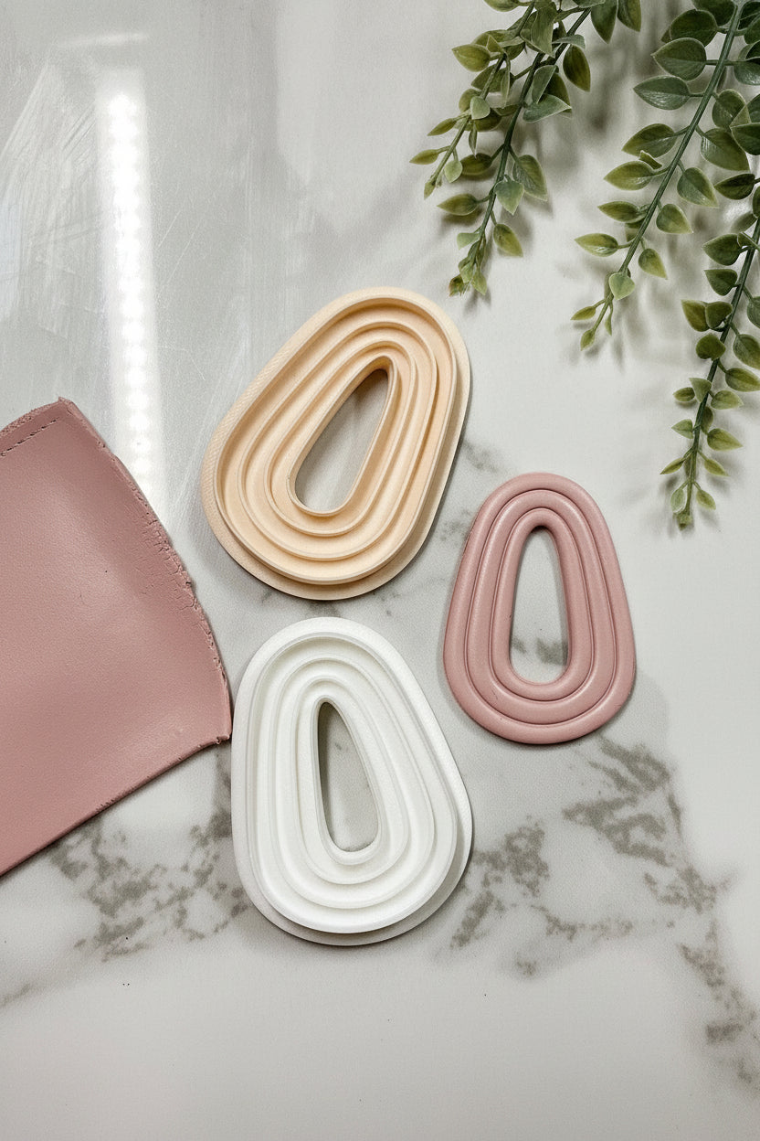 Elongated Teardrop Embossing Polymer Clay Cutter - Petal & Posy
