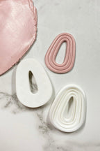 Elongated Teardrop Embossing Polymer Clay Cutter - Petal & Posy