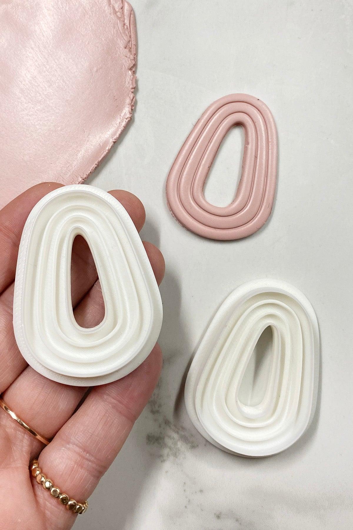 Elongated Teardrop Embossing Polymer Clay Cutter - Petal & Posy