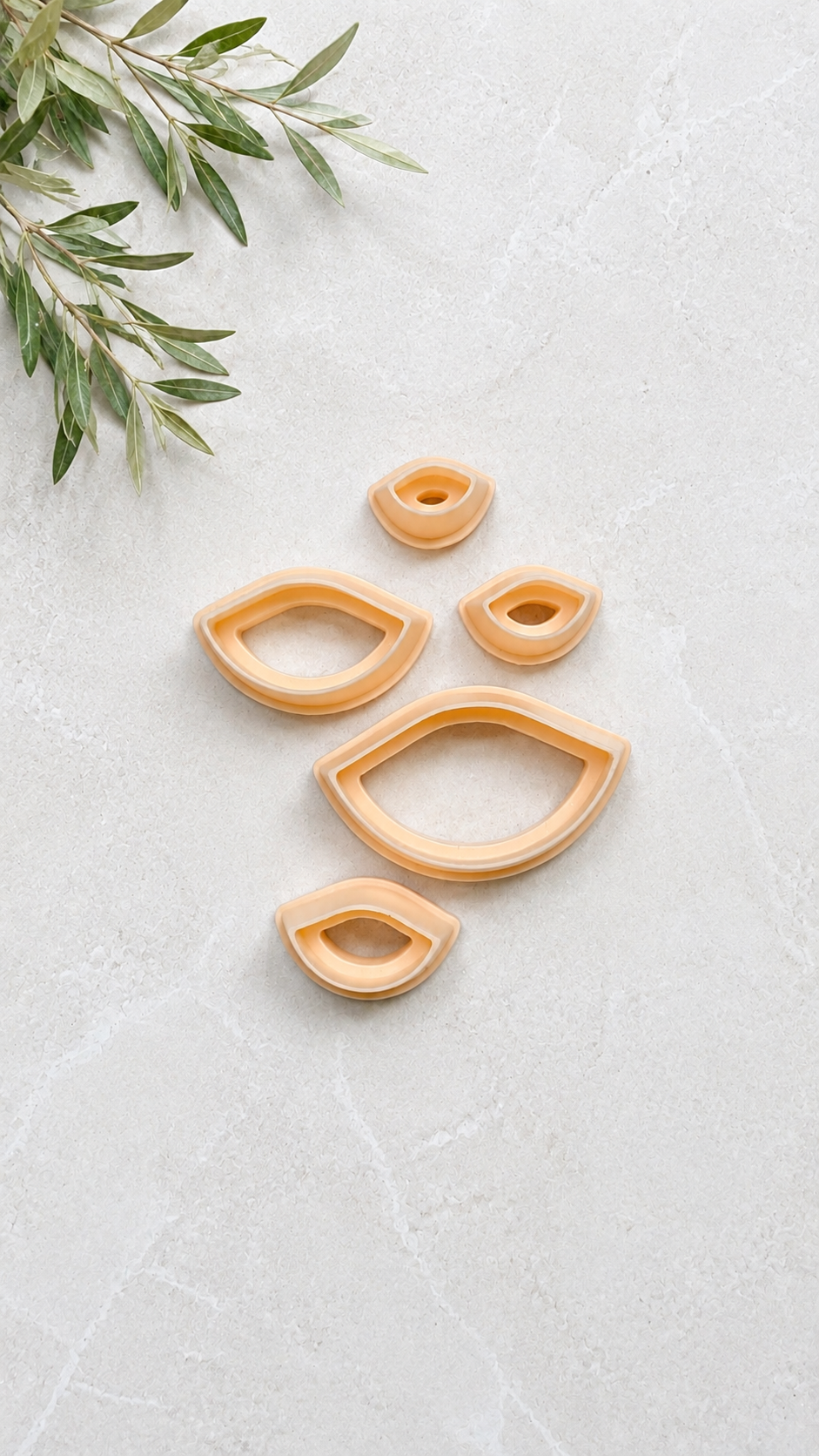 Set of 5 Fan Shaped Polymer Clay Cutters