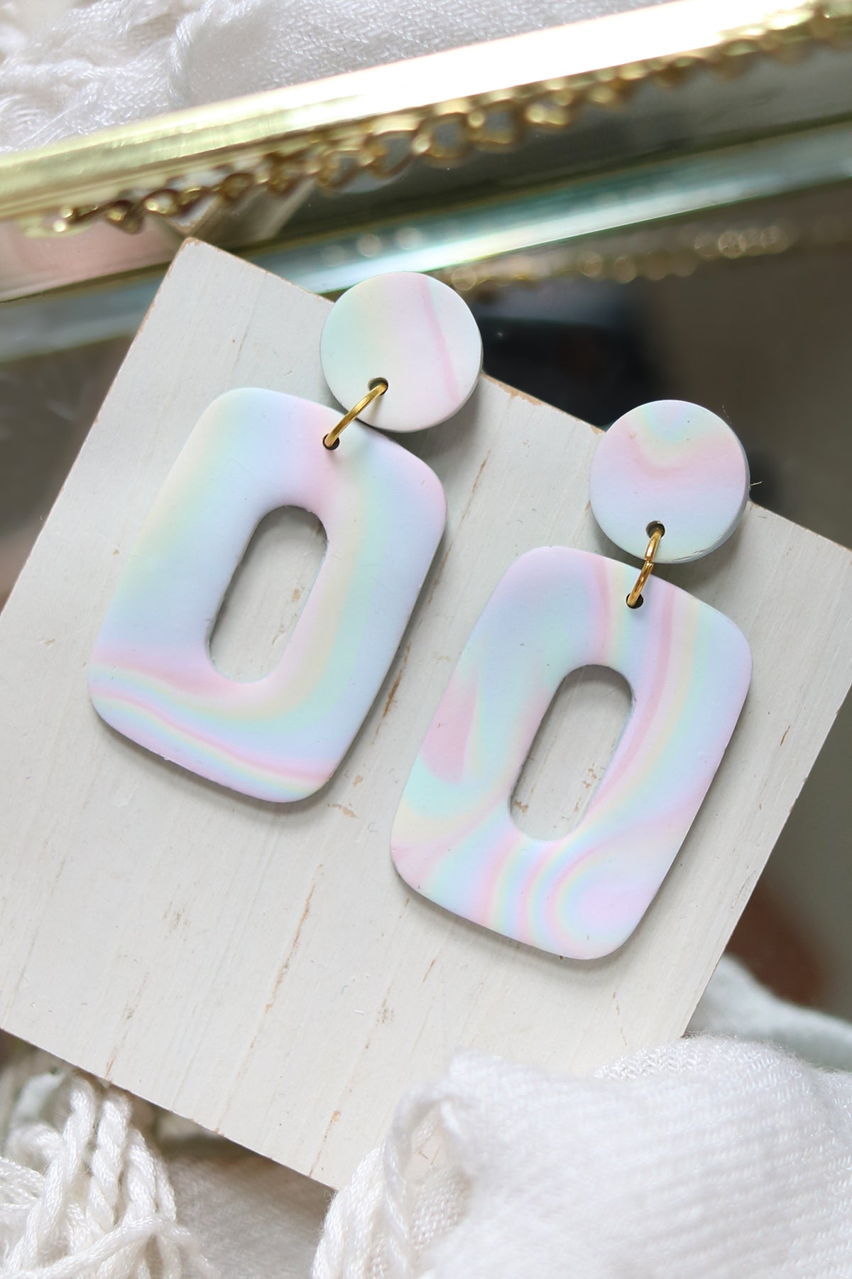 Daysprings Pastel Rainbow Polymer Clay Earrings