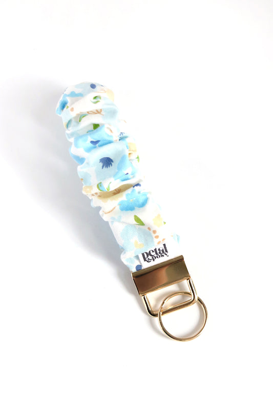 Scrunchie Wristlet Keychain in Bluebell