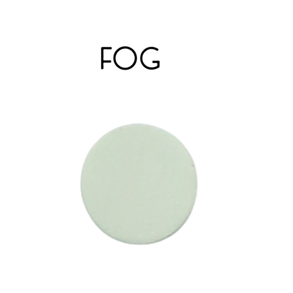 Halo polymer clay earrings by Petal & Posy featuring a soft fog gray color with a smooth, rounded design.