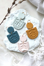 Folk Flower Polymer Clay Earrings | Choose Your Shade
