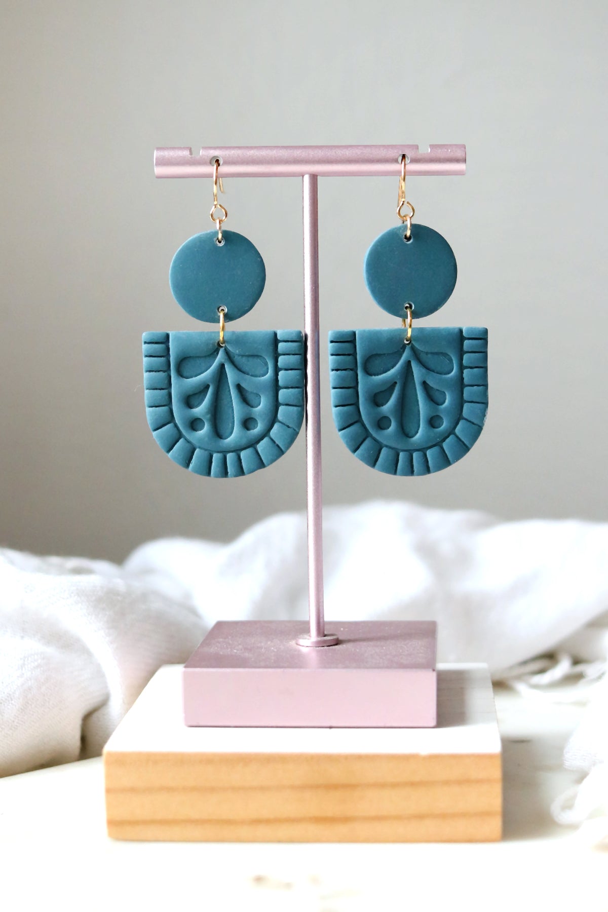 Folk Flower Polymer Clay Earrings