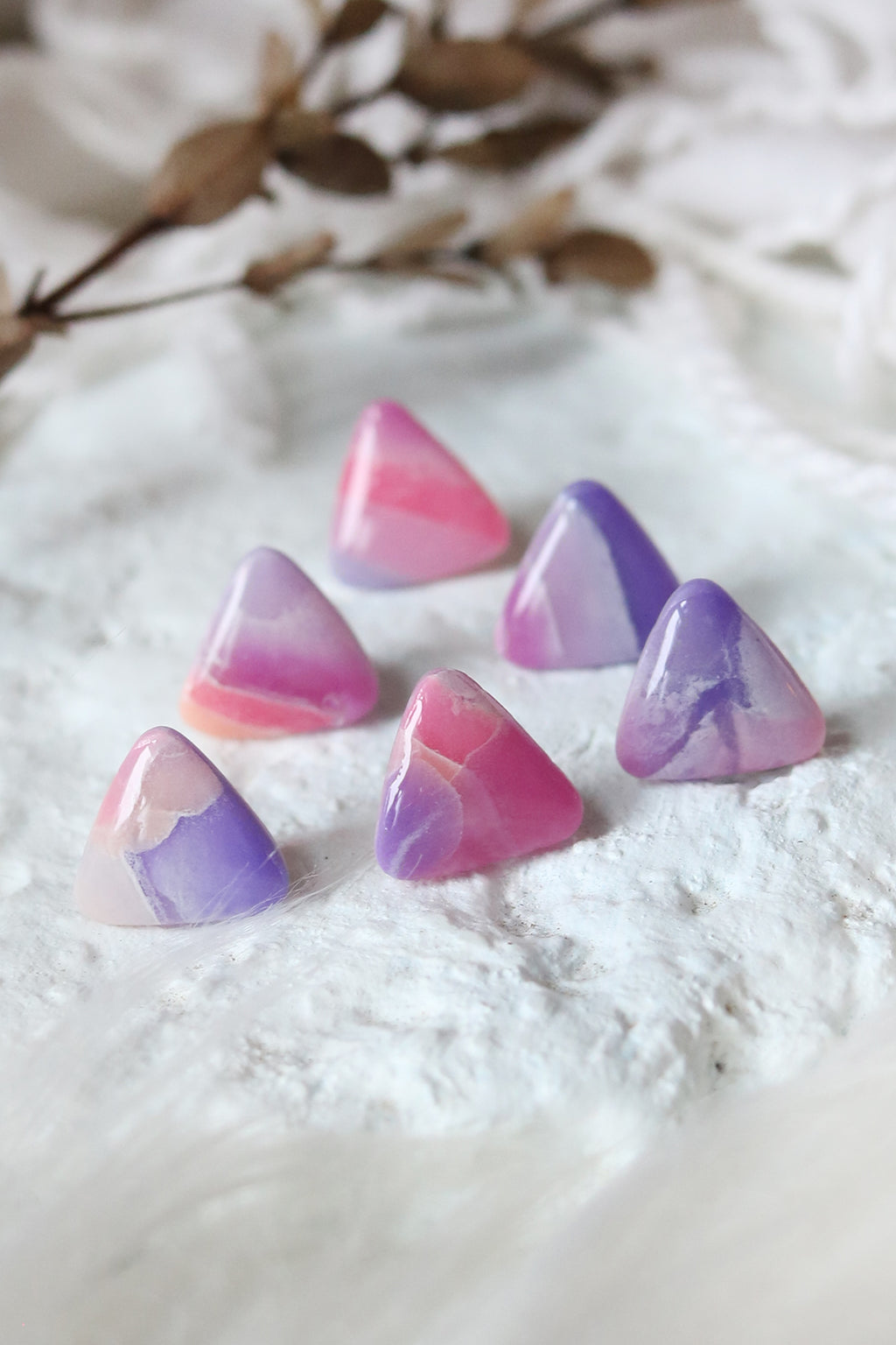 Trinity Studs in Amethyst - Petal & Posy